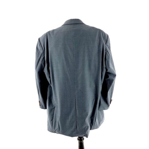 Hugo Boss Einstein Wool 3 Button Blazer 48L Gray Blue Basket Weave - Picture 6 of 14